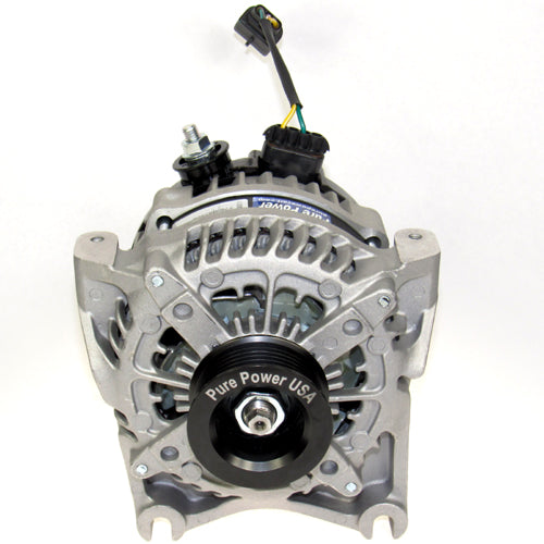 320 Amp Custom High Output Alternator Replaces 3G models with half moon regulator connector 6 Groove Pulley