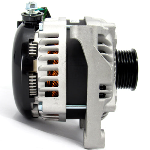 250 Amp Custom High Output Alternator Replaces 3G models with half moon regulator connector 6 Groove Pulley