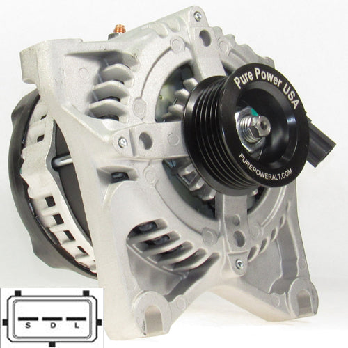 250 Amp Replaces Models with rectangle regulator plug Custom High Output Alternator