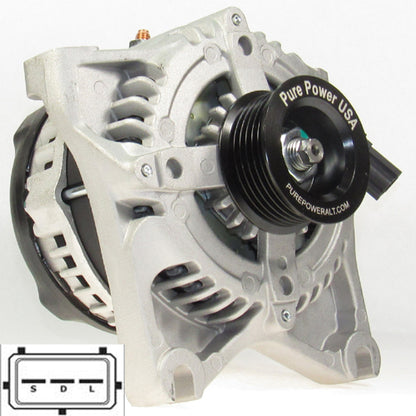 250 Amp Replaces Models with rectangle regulator plug Custom High Output Alternator