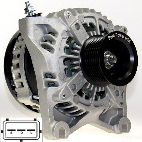 320 Amp Replaces 6G Models with rectangle regulator plug Custom High Output Alternator