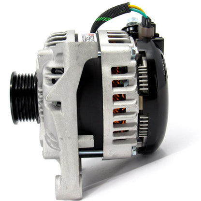370 Amp Custom High Output Alternator Replaces 3G models with half moon regulator connector 6 Groove Pulley