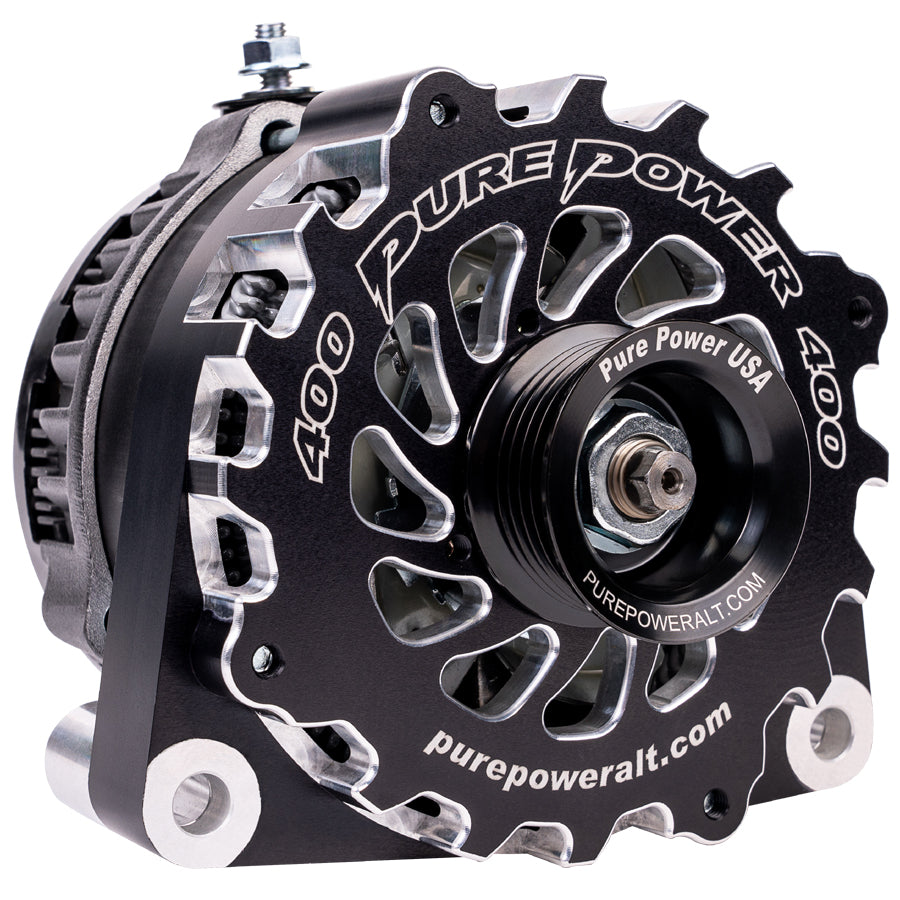 400 AMP Billet Black Custom High Output Alternator OEM Built in the USA