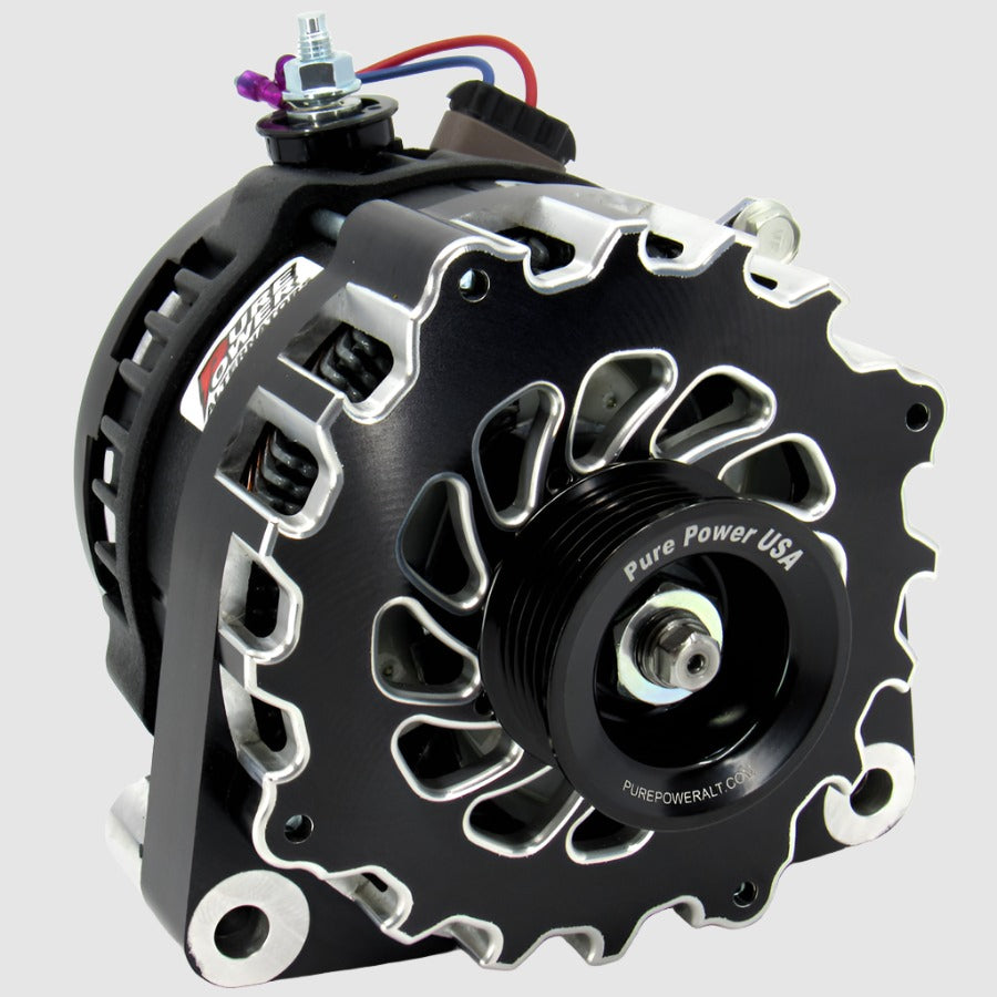 Billet Machined Black 250 AMP PurePower Hairpin Alternator GM LS Engine Swap