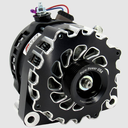 Billet Machined Black 250 AMP PurePower Hairpin Alternator GM LS Engine Swap