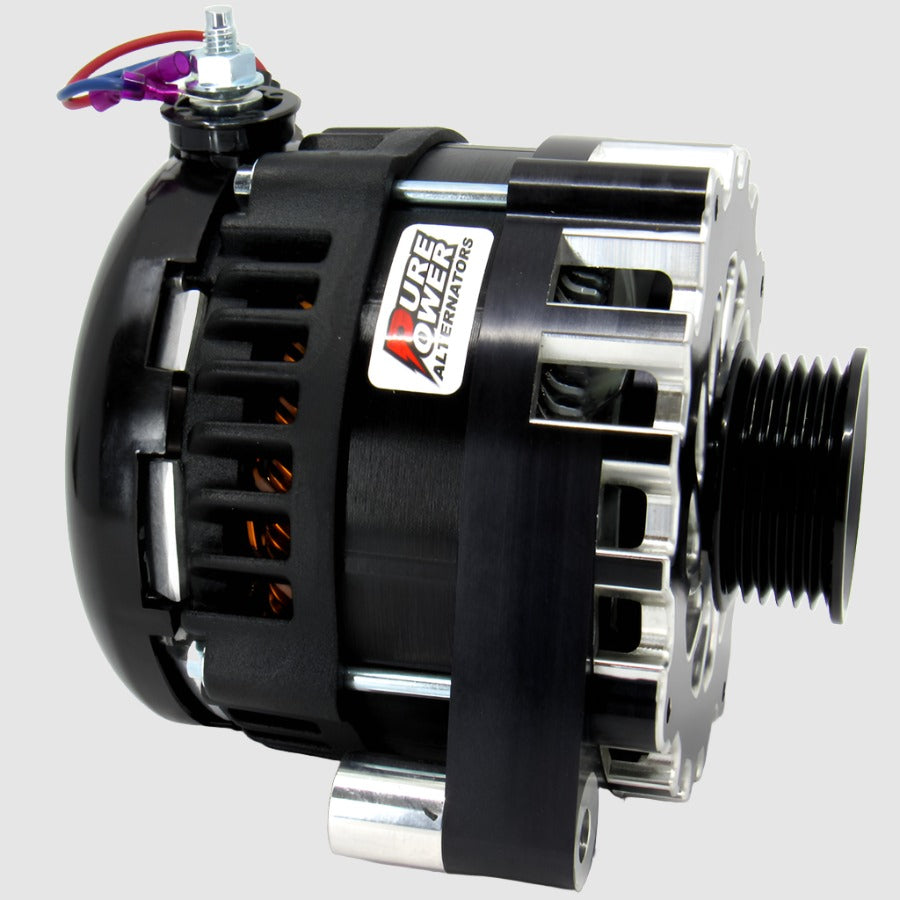 Billet Machined Black 250 AMP PurePower Hairpin Alternator GM LS Engine Swap