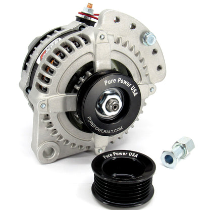 12 Volt 180Amp PurePower Universal High Output Alternator, Durable 6 Phase Hairpin Technology Highest Charging Output At Idle In The Industry